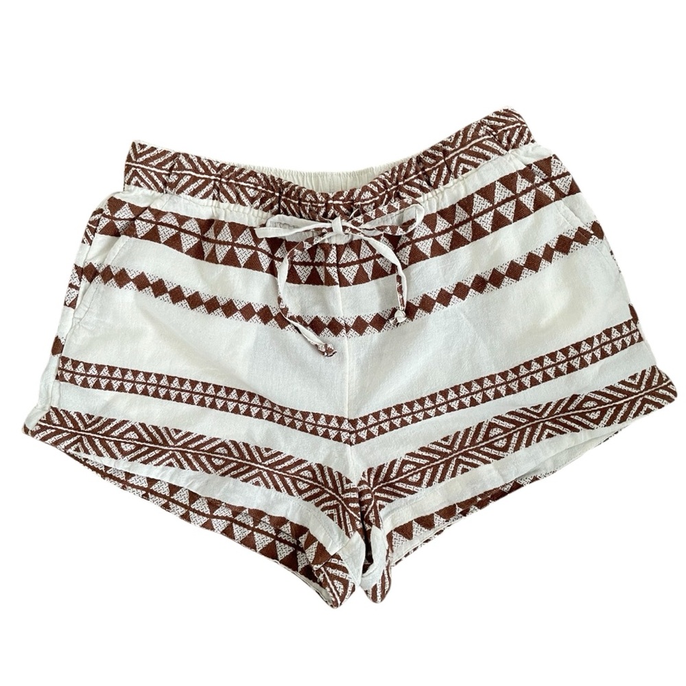 New Aerie Shorts Size Small Brown Pockets Embroidered